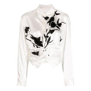 JNBY graphic-print silk shirt, size XS